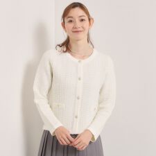 【入卒手洗い可】ラメツイードニットジャケット