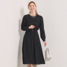 【入卒／手洗い可】サテンベルト付きワンピース