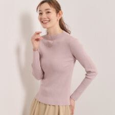 【手洗い可】ラメリブニット