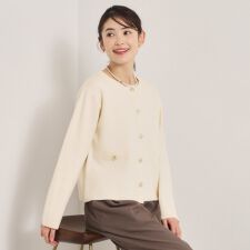 【花粉防止／手洗い可】ニットジャケット