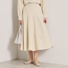 【手洗い可／セットアップ可】サテンピーチスカート