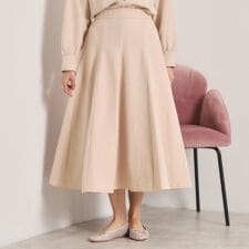 【手洗い可／セットアップ可】サテンピーチスカート