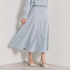 【手洗い可／セットアップ可】サテンピーチスカート