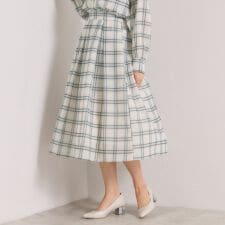 【セットアップ可／手洗い可】シアーチェックスカート