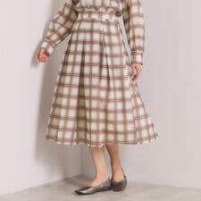 【セットアップ可／手洗い可】シアーチェックスカート