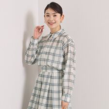 【セットアップ可／手洗い可】シアーチェックシャツ