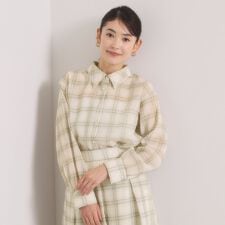 【セットアップ可／手洗い可】シアーチェックシャツ