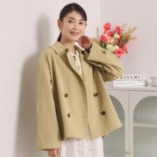 【撥水／花粉防止／手洗い可】ショートトレンチコート