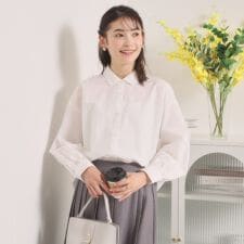 【手洗い可】バックギャザーブラウス