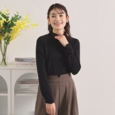 【手洗い可】袖シアー切替トップス