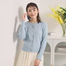 【手洗い可】ミニケーブルニットカーディガン