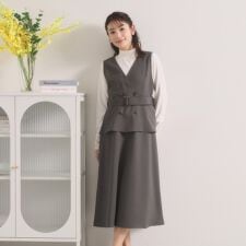 【手洗い可】トレンチ風ジャンスカ