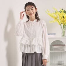 【洗濯機OK】ティアードフリルブラウス