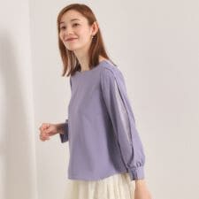 【手洗い可】袖スリットレースブラウス