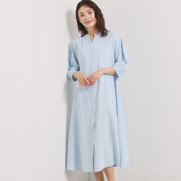 【洗濯機OK】シアーデニムワンピース