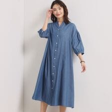 【洗濯機OK】シアーデニムワンピース