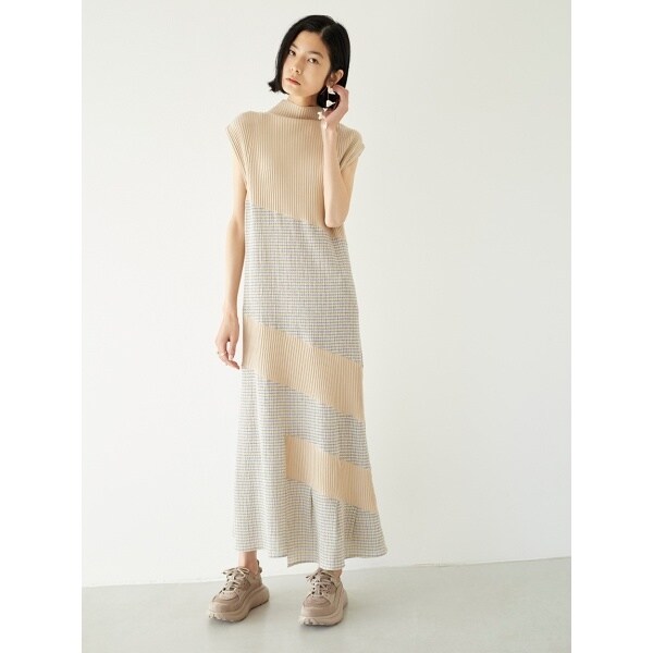 22最新のスタイル Atelier チェック切り替えワンピース Emmi ワンピース