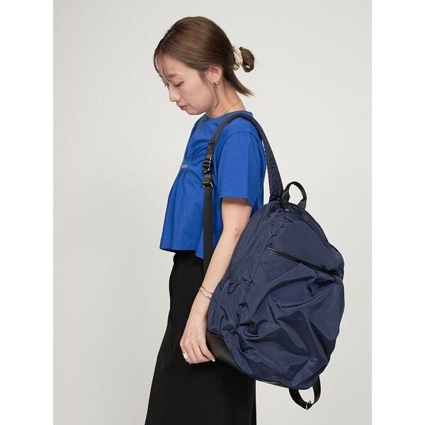 USAGI ONLINE限定カラー】eco 撥水レザーパイピングギャザー