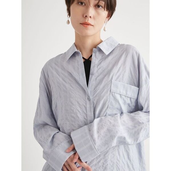 ブラウス シャツ セミシアーパジャマライクシャツ レディース emmi｜セミシアーパジャマライクシャツ | Rakuten Fashion(楽天