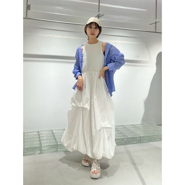 膨れジャガードカットドッキングワンピース