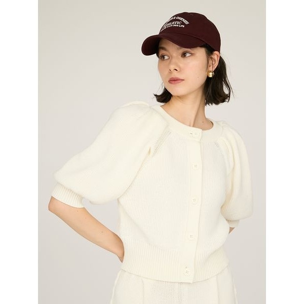 カシミヤ混Vネックパフスリーブカーディガン | ノーブル(Noble