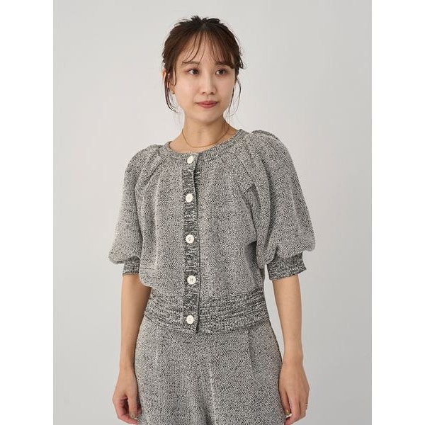 ノーブル NOBLE カシミヤ混Vネックパフスリーブカーディガン カシミヤ混Vネックパフスリーブカーディガン | ノーブル(Noble