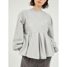 ペプラムラメ裏毛プルオーバー