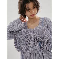 チェックフリルビスチェ【セットアップ対応】