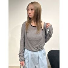 レイヤードライクカットソー／接触冷感