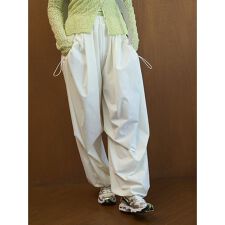 eco ボリュームパラシュートパンツ／撥水／UVカット／接触冷感