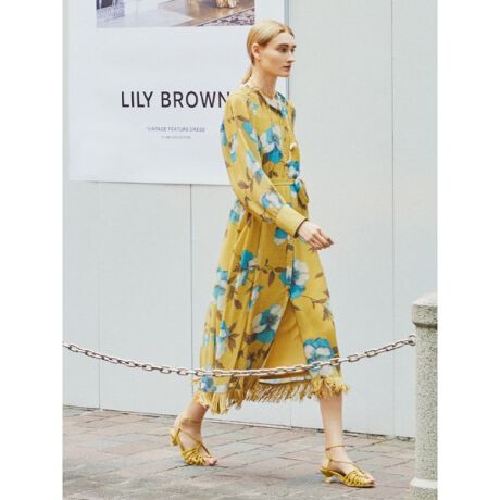 大花柄フリンジワンピース リリーブラウン Lily Brown Lwfo ファッション通販 マルイウェブチャネル