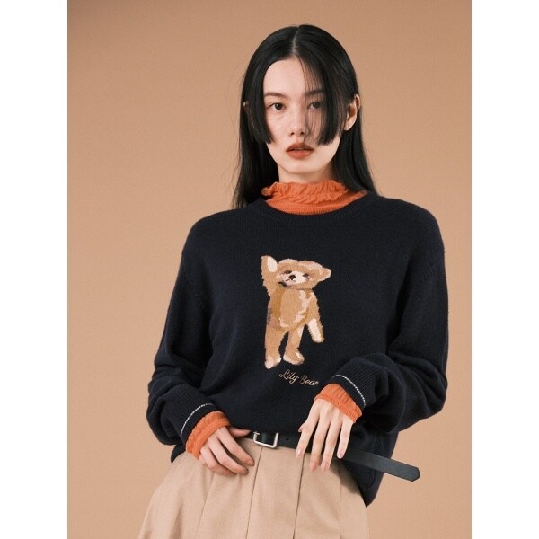 Lily Bearニットプルオーバー | リリーブラウン(LILY BROWN