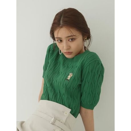 Lily Bearケーブルニットプルオーバー | リリーブラウン(LILY BROWN  