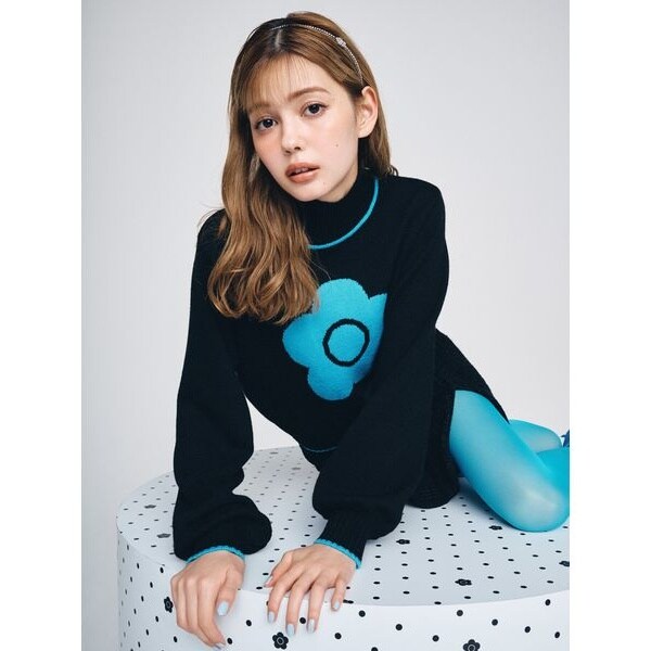 LILY BROWN × 取り扱わ MARY QUANT デイジー刺繍リブニットトップス