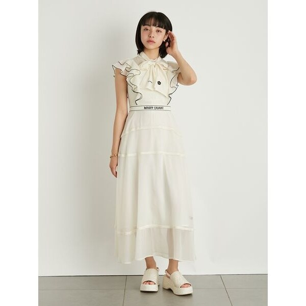 LILY BROWN×MARY QUANT】ロゴベルト付きシアーワンピース LILY BROWN×MARY QUANT】ロゴベルト付きシアーワンピース