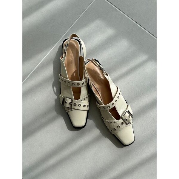 LILIYBROWN ラインストーンメッシュバレエシューズ beige 翌日発送
