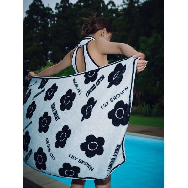 マリクワ ラウンドビーチタオル 3枚セット ロゴサイドコスメ ロング