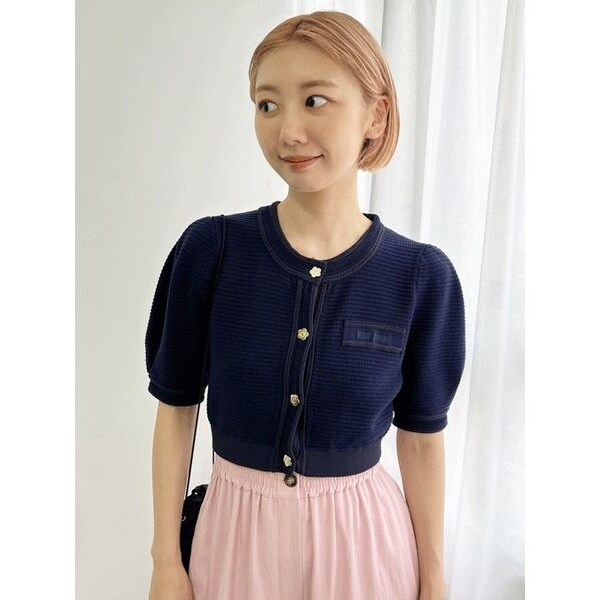 リリーブラウンMARY QUANT★クロップドニットカーディガン LILY BROWN×MARY QUANT】クロップドニットカーディガン | リリー