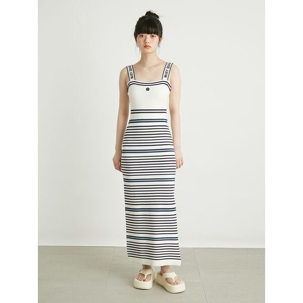 LILY BROWN×MARY QUANT】ロゴジャガードニットキャミワンピース