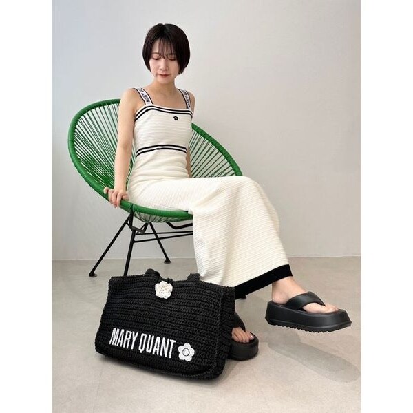 LILY BROWN×MARY QUANT】ロゴジャガードニットキャミワンピース