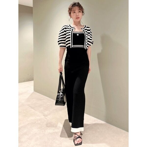 LILY BROWN×MARY QUANT】ロゴジャガードニットキャミワンピース