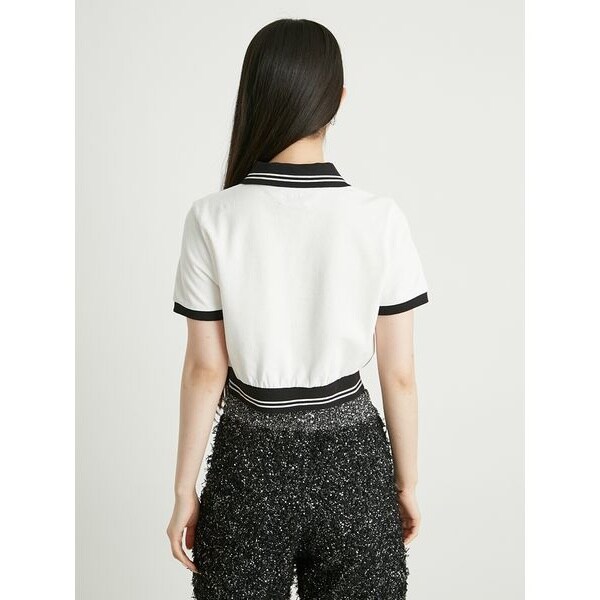 完売商品♡LILYBROWN×MARYQUANT クロップドリボンポロシャツ 赤 LILY BROWN×MARY QUANT】クロップドリボンポロシャツ | リリー