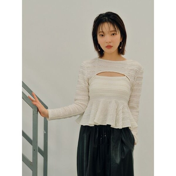 LILY BROWN Lingerie】2WAYクロップドトップスカップインキャミセット