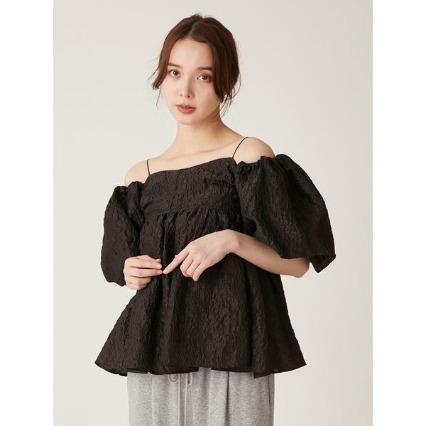 リリーブラウン 3WAYジャガードペプラムビスチェ PNK 3wayジャガードペプラムビスチェ(シャツ・ブラウス)｜トップス