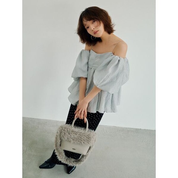 WEB限定カラー】3WAYジャガードペプラムビスチェ | リリーブラウン