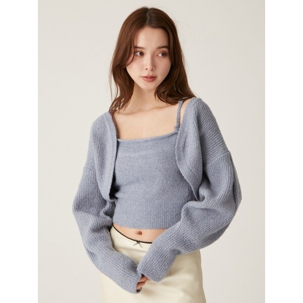 セーラーカラーケーブルニット　リリーブラウン リリーブラウン LILY BROWN セーラーカラーケーブルニット （WHT