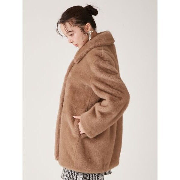 LILY BROWN×MARY QUANT】ビジューボタンミドルファーコート | リリー