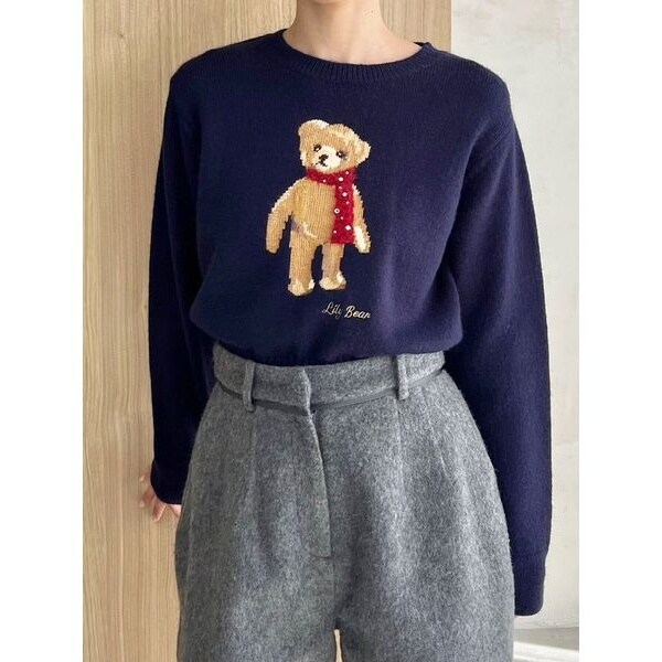 Lily Bearマフラーニットプルオーバー | リリーブラウン(LILY BROWN