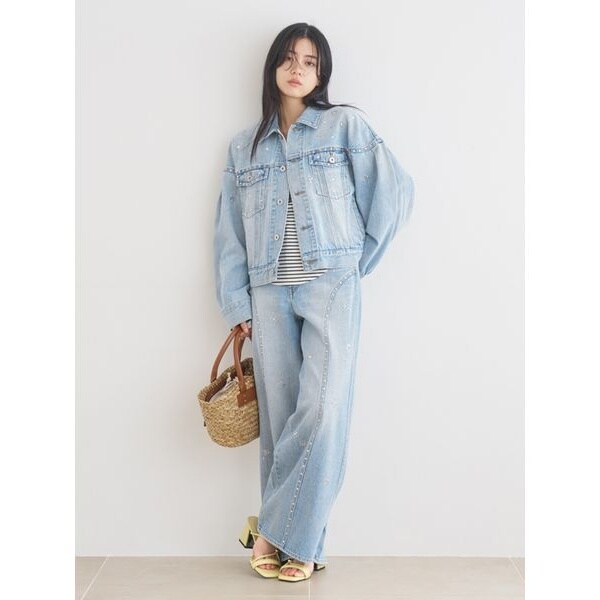lily brown [L.B CANDY STOCK］ショートデニムジャケット LILY BROWN（リリーブラウン）の「[L.B CANDY STOCK]ビジュー