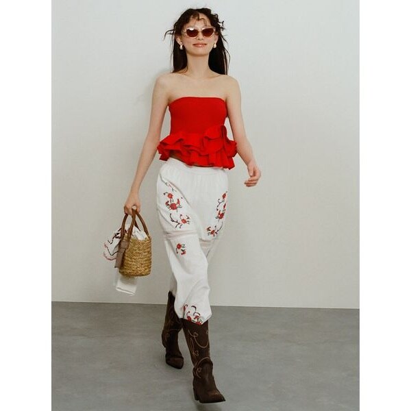 LILY BROWN リリー ブラウン ヴィンテージ刺繍イージーパンツ ヴィンテージ刺繍イージーパンツ | リリーブラウン(LILY BROWN